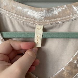 Baby pink crushed velvet shirt